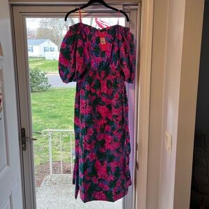 NWT - Shawnlee Elbow Sleeve Off-The-Shoulder Cotton Midi Dress - Size M